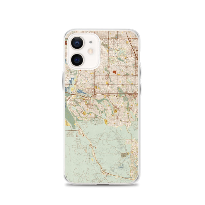 Custom Highlands Ranch Colorado Map iPhone 12 Phone Case in Woodblock