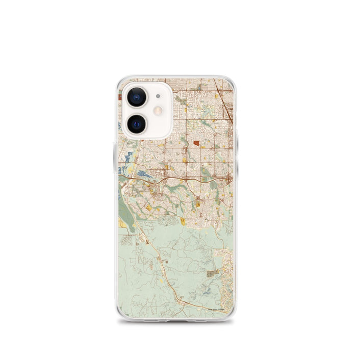 Custom Highlands Ranch Colorado Map iPhone 12 mini Phone Case in Woodblock