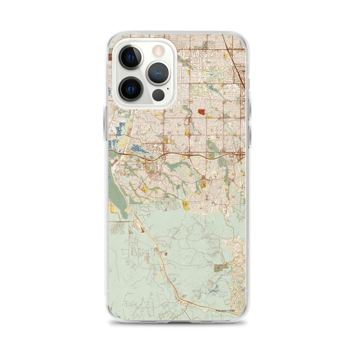 Custom Highlands Ranch Colorado Map iPhone 12 Pro Max Phone Case in Woodblock