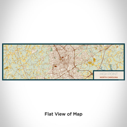 Flat View of Map Custom High Point North Carolina Map Enamel Mug in Woodblock