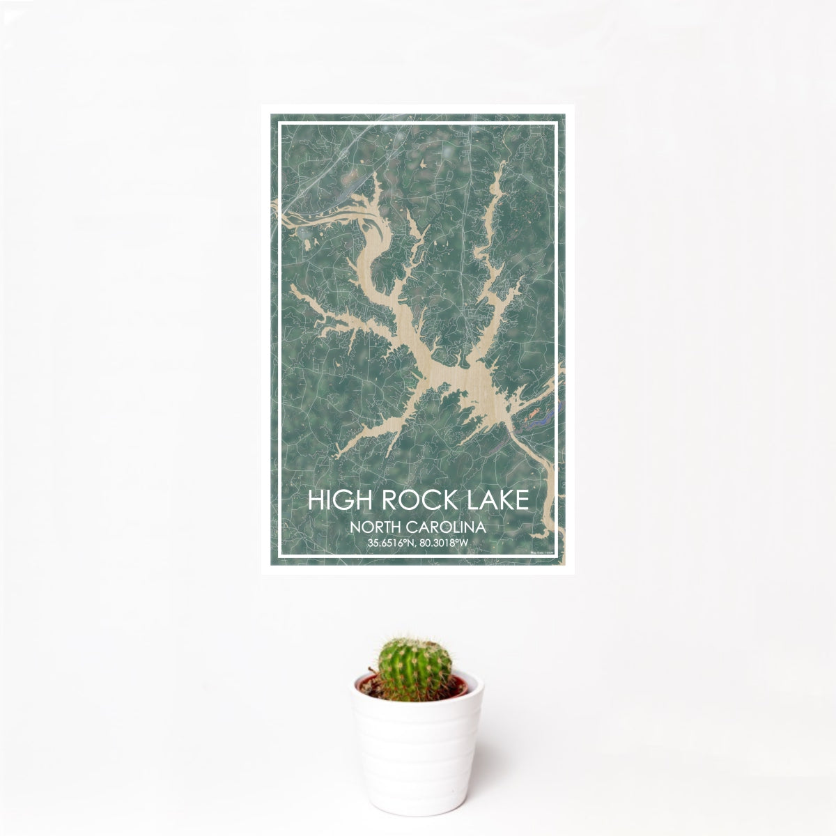 High Rock Lake - North Carolina Map Print in Afternoon — JACE Maps