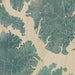 High Rock Lake North Carolina Map Print in Afternoon Style Zoomed In Close Up Showing Details