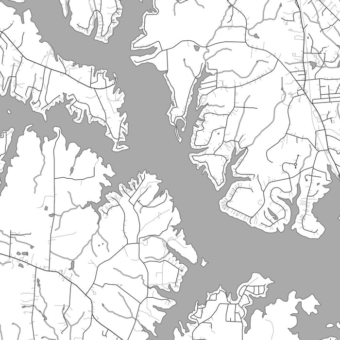 High Rock Lake North Carolina Map Print in Classic Style Zoomed In Close Up Showing Details