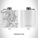 Rendered View of High Rock Lake North Carolina Map Engraving on 6oz Stainless Steel Flask in White