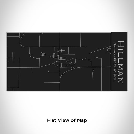 Rendered View of Hillman Michigan Map Engraving on 17oz Stainless Steel Insulated Cola Bottle in Black