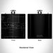 Rendered View of Hillman Michigan Map Engraving on 6oz Stainless Steel Flask in Black