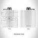 Rendered View of Hillman Michigan Map Engraving on 6oz Stainless Steel Flask in White