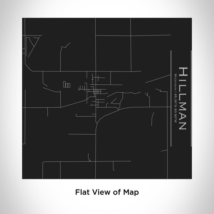 Rendered View of Hillman Michigan Map Engraving on 17oz Stainless Steel Insulated Tumbler in Black
