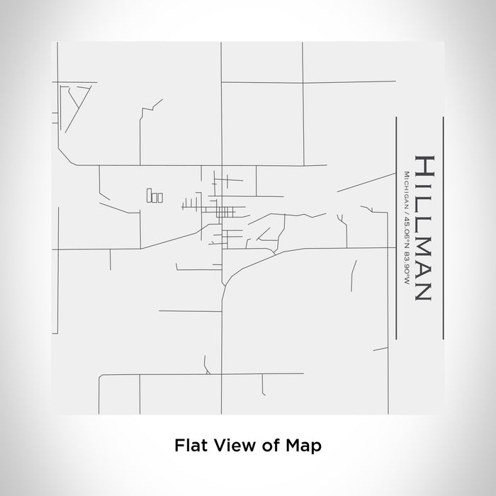 Rendered View of Hillman Michigan Map Engraving on 17oz Stainless Steel Insulated Tumbler in White
