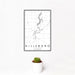 12x18 Hillsboro Illinois Map Print Portrait Orientation in Classic Style With Small Cactus Plant in White Planter