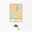 12x18 Hillsboro Illinois Map Print Portrait Orientation in Woodblock Style With Small Cactus Plant in White Planter