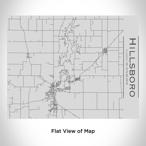 Rendered View of Hillsboro Illinois Map Engraving on 20oz Stainless Steel Insulated Bottle with Bamboo Top