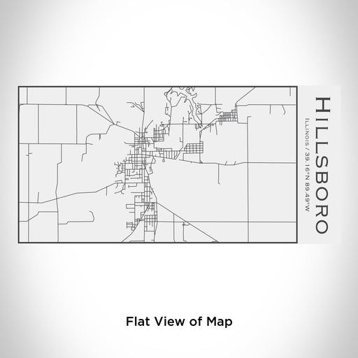 Rendered View of Hillsboro Illinois Map Engraving on 17oz Stainless Steel Insulated Cola Bottle in White