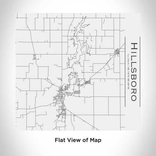 Rendered View of Hillsboro Illinois Map Engraving on 17oz Stainless Steel Insulated Tumbler in White