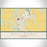 Hillsboro Illinois Map Print Landscape Orientation in Woodblock Style With Shaded Background