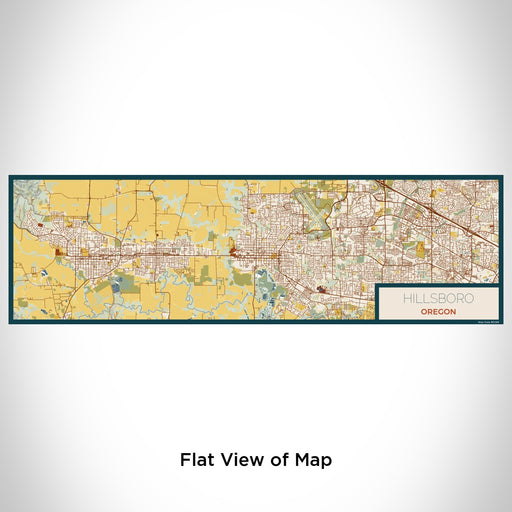 Flat View of Map Custom Hillsboro Oregon Map Enamel Mug in Woodblock