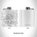 Rendered View of Hillsborough North Carolina Map Engraving on 6oz Stainless Steel Flask in White