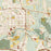 Hillsborough North Carolina Map Print in Woodblock Style Zoomed In Close Up Showing Details