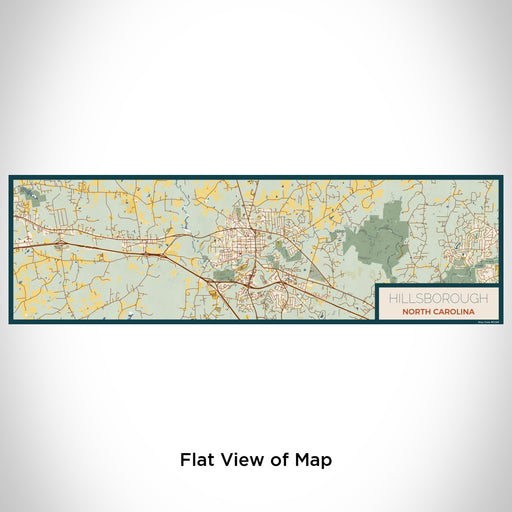 Flat View of Map Custom Hillsborough North Carolina Map Enamel Mug in Woodblock