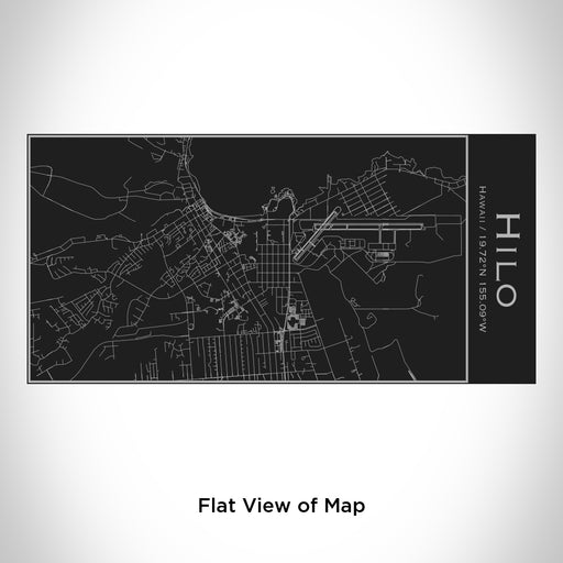Rendered View of Hilo Hawaii Map Engraving on 17oz Stainless Steel Insulated Cola Bottle in Black