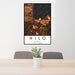 24x36 Hilo Hawaii Map Print Portrait Orientation in Ember Style Behind 2 Chairs Table and Potted Plant