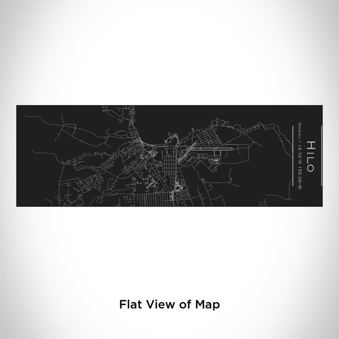 Rendered View of Hilo Hawaii Map Engraving on 10oz Stainless Steel Insulated Cup with Sliding Lid in Black