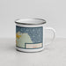 Right View Custom Hilo Hawaii Map Enamel Mug in Woodblock