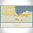 Hilo Hawaii Map Print Landscape Orientation in Woodblock Style With Shaded Background
