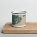 Front View Custom Hilton Head South Carolina Map Enamel Mug in Afternoon on Cutting Board