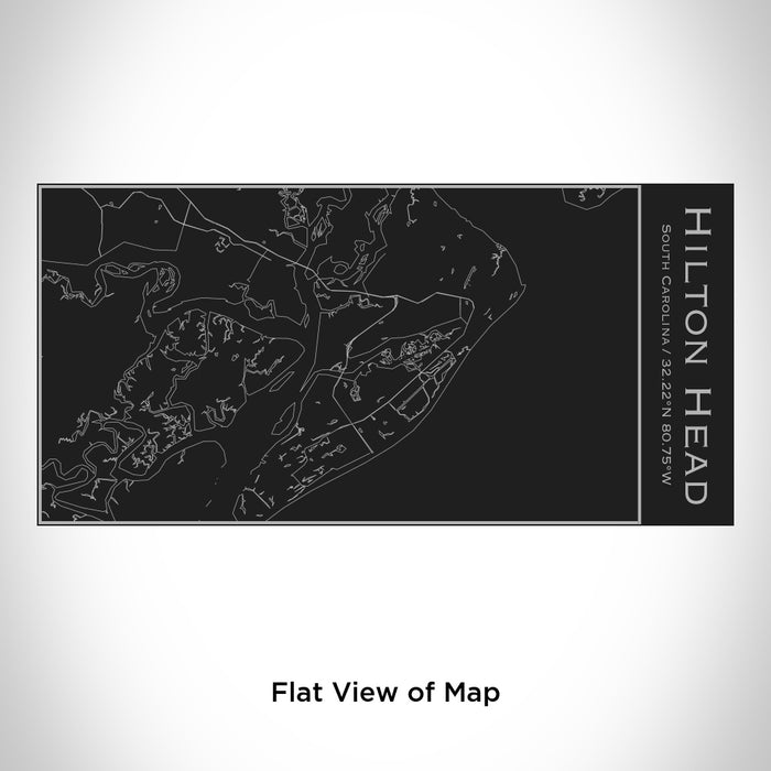 Rendered View of Hilton Head South Carolina Map Engraving on 17oz Stainless Steel Insulated Cola Bottle in Black