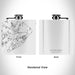 Rendered View of Hilton Head South Carolina Map Engraving on 6oz Stainless Steel Flask in White