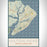 Hilton Head South Carolina Map Print Portrait Orientation in Woodblock Style With Shaded Background