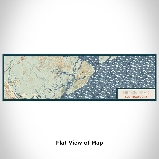 Flat View of Map Custom Hilton Head South Carolina Map Enamel Mug in Woodblock