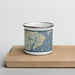 Front View Custom Hilton Head South Carolina Map Enamel Mug in Woodblock on Cutting Board