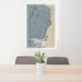 24x36 Hoboken New Jersey Map Print Portrait Orientation in Afternoon Style Behind 2 Chairs Table and Potted Plant