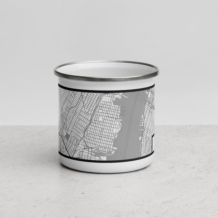 Front View Custom Hoboken New Jersey Map Enamel Mug in Classic