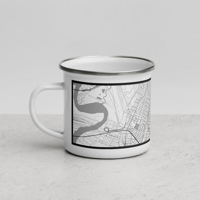 Left View Custom Hoboken New Jersey Map Enamel Mug in Classic