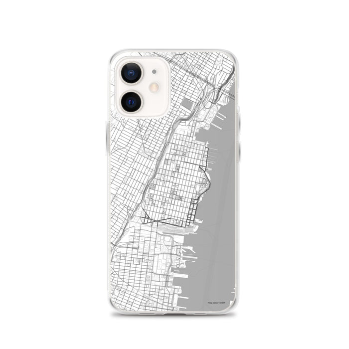 Custom Hoboken New Jersey Map iPhone 12 Phone Case in Classic