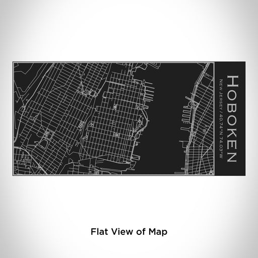 Rendered View of Hoboken New Jersey Map Engraving on 17oz Stainless Steel Insulated Cola Bottle in Black