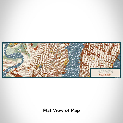 Flat View of Map Custom Hoboken New Jersey Map Enamel Mug in Woodblock