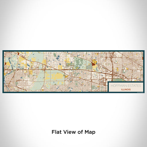 Flat View of Map Custom Hoffman Estates Illinois Map Enamel Mug in Woodblock