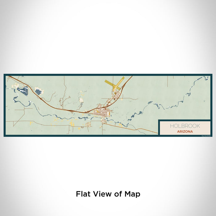 Flat View of Map Custom Holbrook Arizona Map Enamel Mug in Woodblock