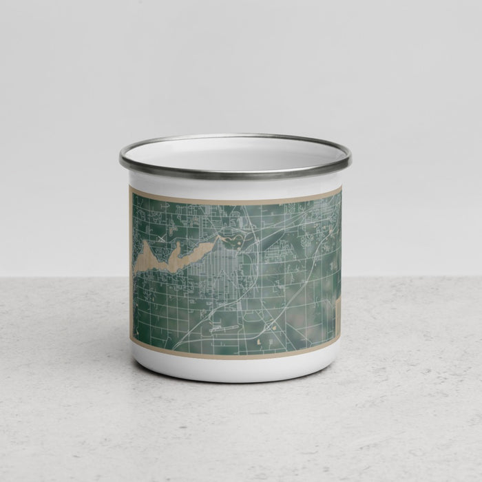 Front View Custom Holland Michigan Map Enamel Mug in Afternoon