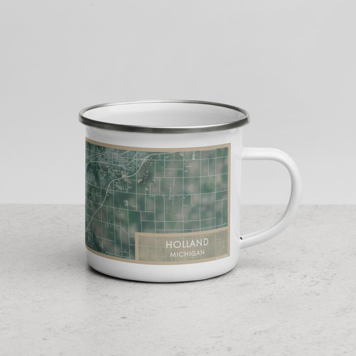 Right View Custom Holland Michigan Map Enamel Mug in Afternoon