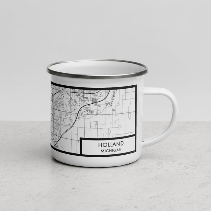 Right View Custom Holland Michigan Map Enamel Mug in Classic