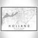 Holland Michigan Map Print Landscape Orientation in Classic Style With Shaded Background