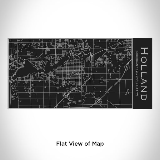Rendered View of Holland Michigan Map Engraving on 17oz Stainless Steel Insulated Cola Bottle in Black