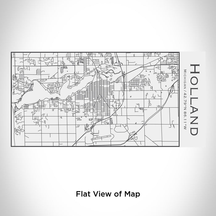 Rendered View of Holland Michigan Map Engraving on 17oz Stainless Steel Insulated Cola Bottle in White