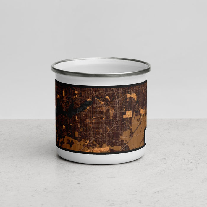 Front View Custom Holland Michigan Map Enamel Mug in Ember