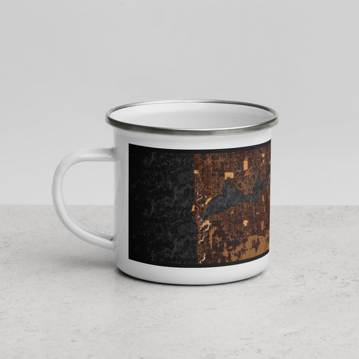 Left View Custom Holland Michigan Map Enamel Mug in Ember